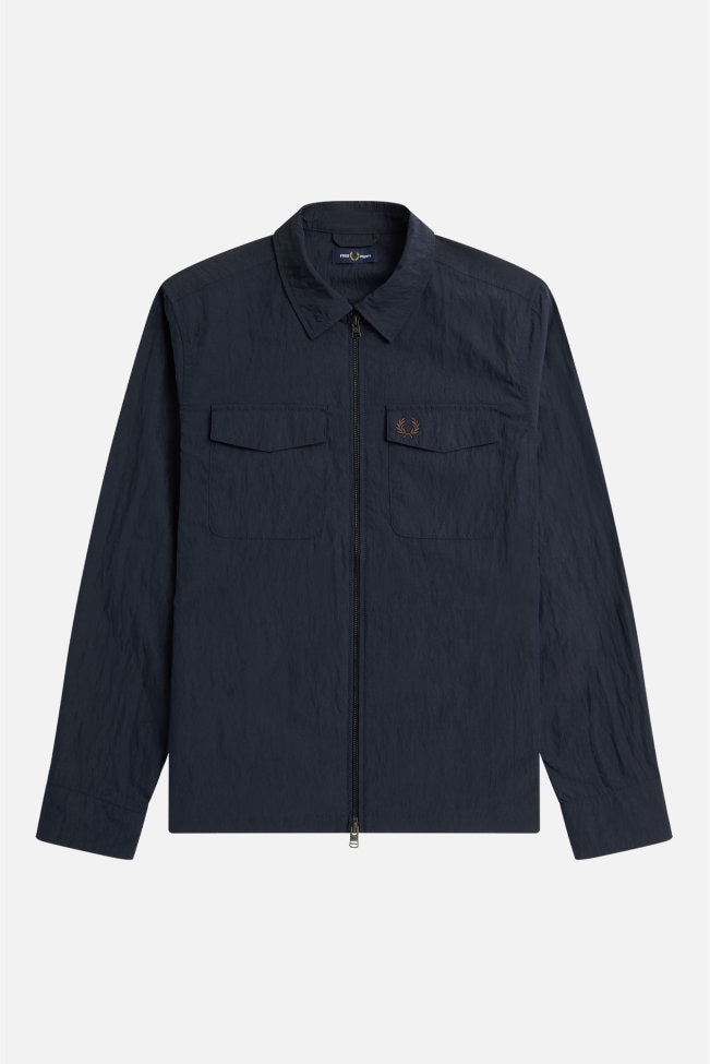 M5684 Textured Zip Through Navy 311 - Overshirt
