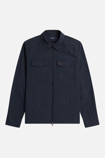 M5684 Textured Zip Through Navy 311 - Overshirt