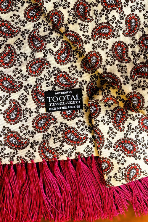 Paisley Clotted Cream - Rayon Scarf
