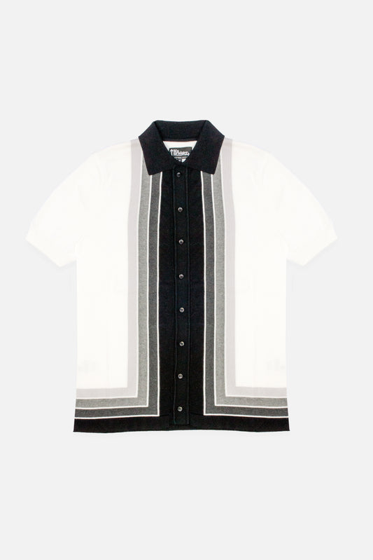 Curtis Graduated Stripe 'The Ghost Town' Button Through MB1115 - Polo Knit
