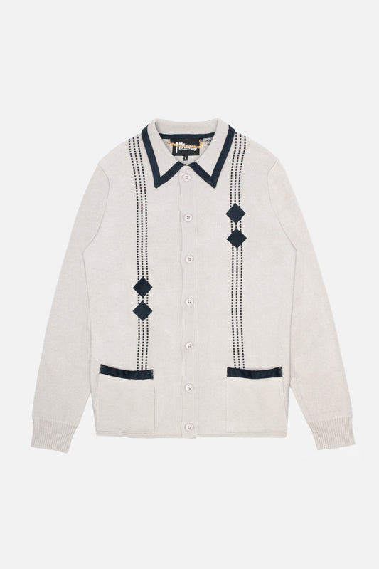 Archive Diamond Dove Grey Long Sleeve - Polo Knit