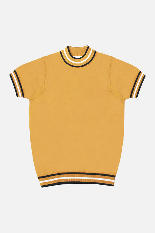 Dorval Gold S/S Knitted - Mock Turtle Neck