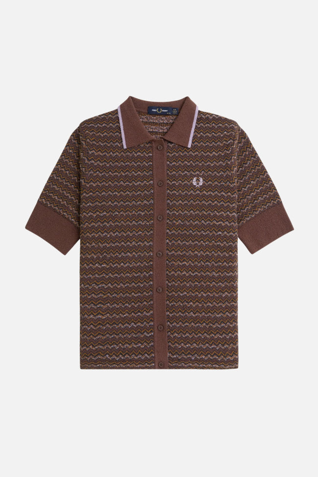 K8112 Boucle Jacquard / Carrington Brick - Knitted Polo