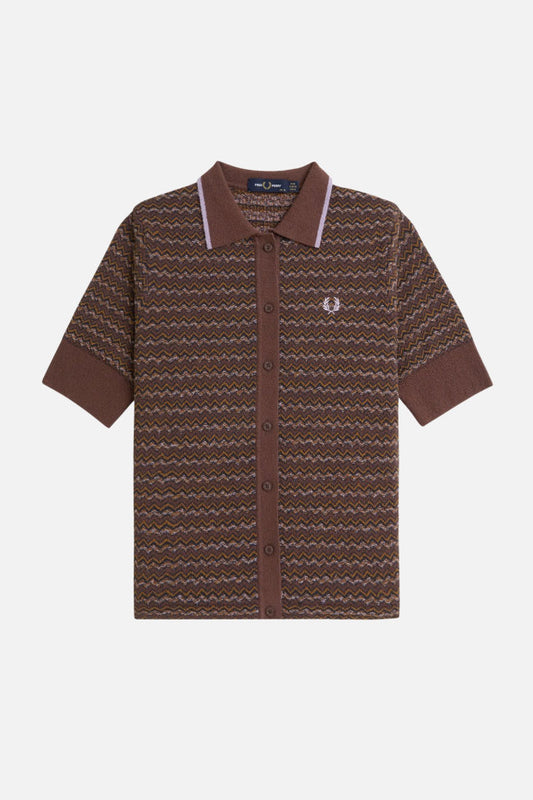 K8112 Boucle Jacquard / Carrington Brick - Knitted Polo