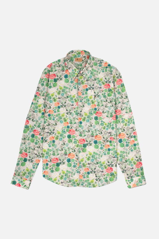 Clarke Meadow Green Floral Long Sleeve - Shirt