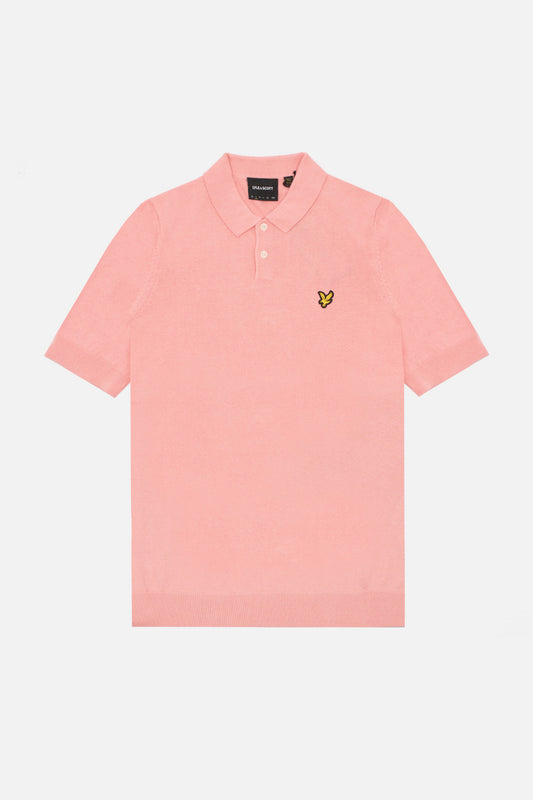 Cotton Short Sleeve Pink Grapefruit - Knitted Polo