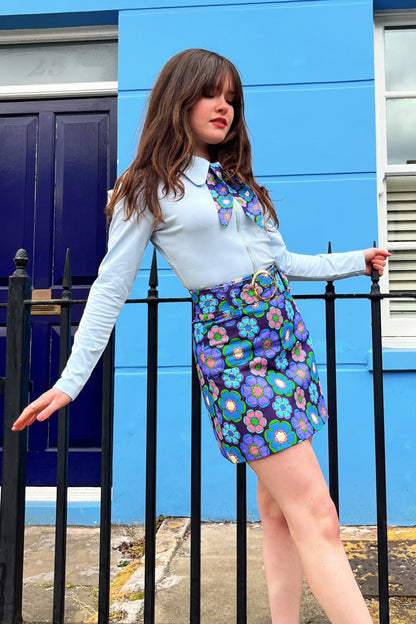 Exclusive 'Cher' Mod Blossom Blue - Skirt