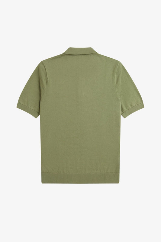 K9749 Olive Mint Green Knitted Cotton - Shirt