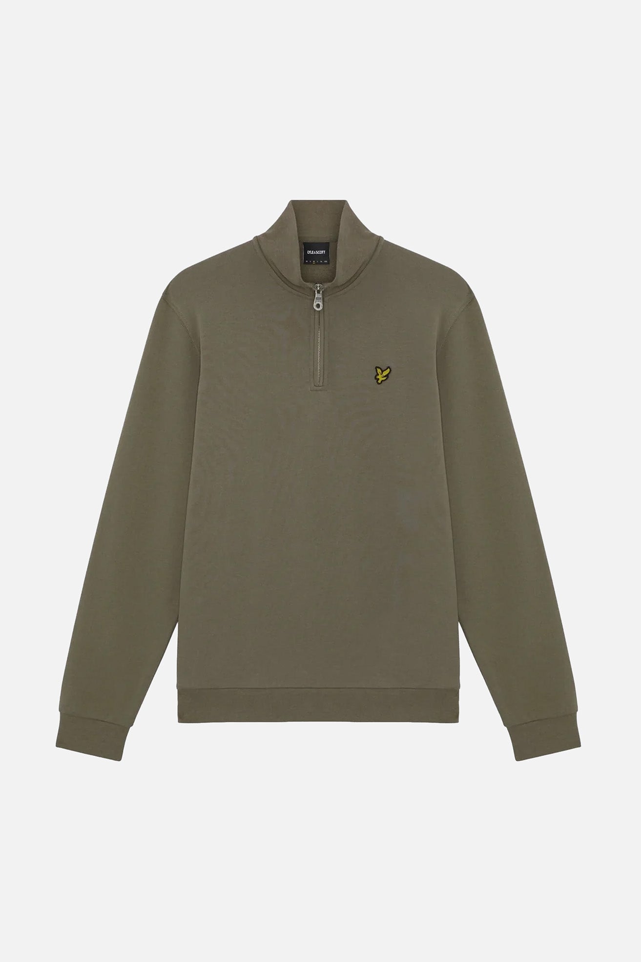 Loopback Sweat Top Khaki Ash Long Sleeve - Quarter Zip