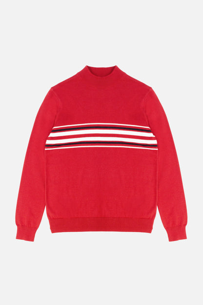Knebworth Border Stripe Blood - Turtle Neck