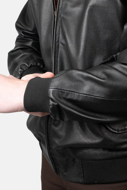 Men’s Leather Classic Black - Harrington Jacket