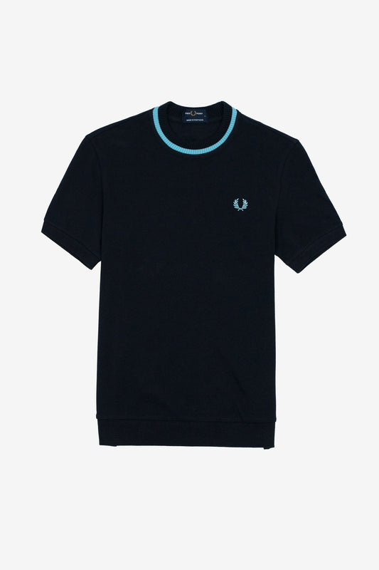 M7 Navy Crew Neck Piqué - T-Shirt