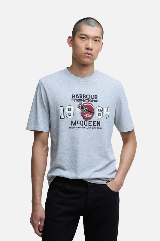 Giles Steve McQueen Graphic Grey Marl - T-Shirt
