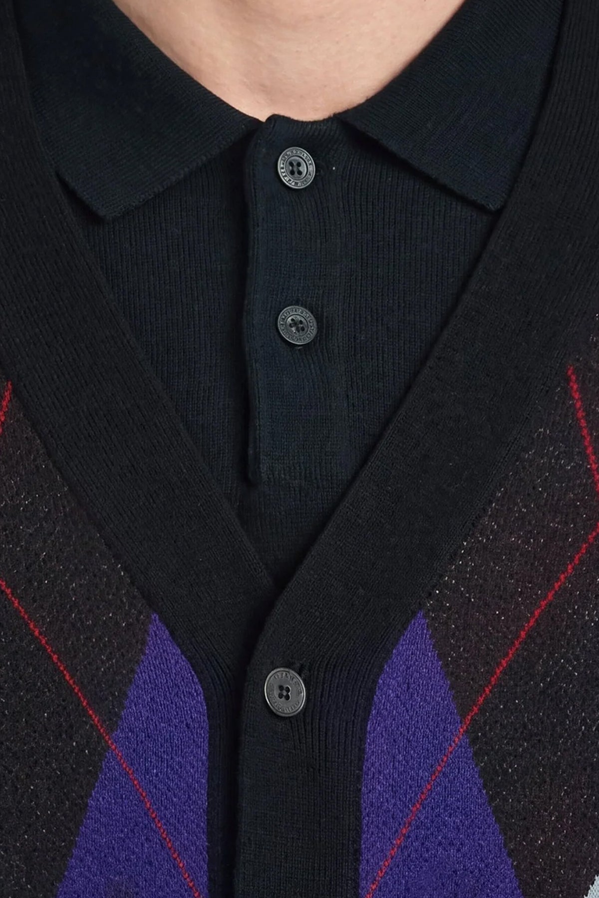Archive Argyle Dark Navy - Cardigan