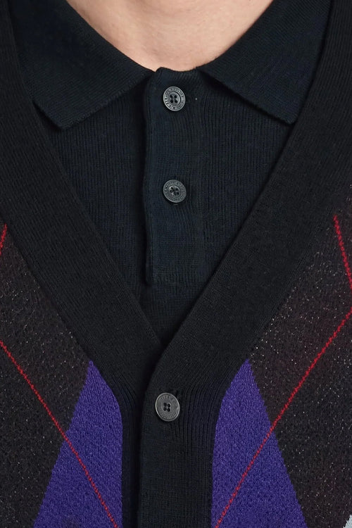 Archive Argyle Dark Navy - Cardigan