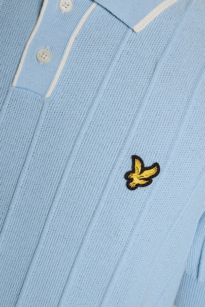 Tipped Pique Sky - Knitted Polo