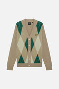 Archive Argyle Knitted Camel - Cardigan