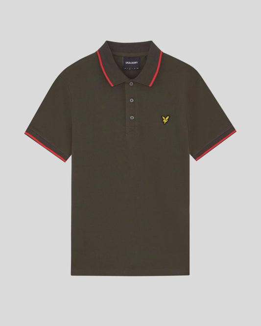 Chocolate and Cherry - Tipped Polo Shirt