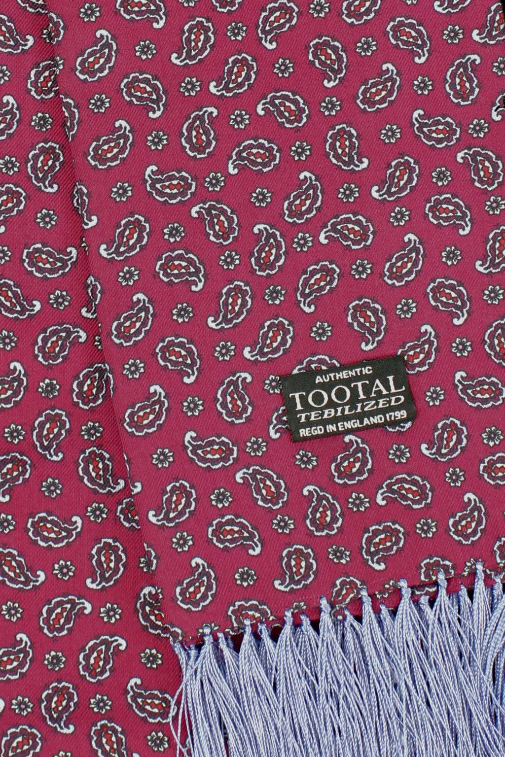 Paisley Wine / Blue Mini - Rayon Scarf