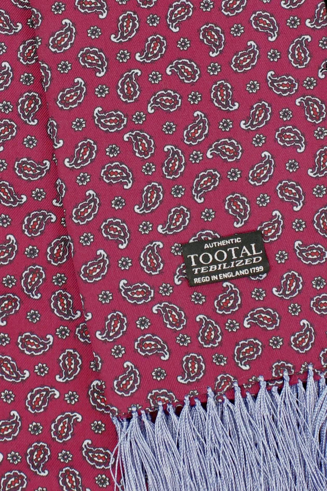Paisley Wine / Blue Mini - Rayon Scarf