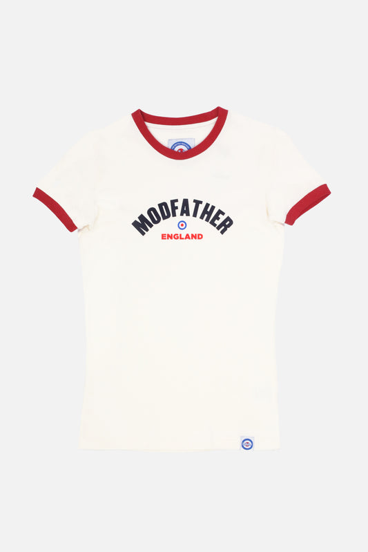 Women's Logo Script Ecru / Red - T-Shirt