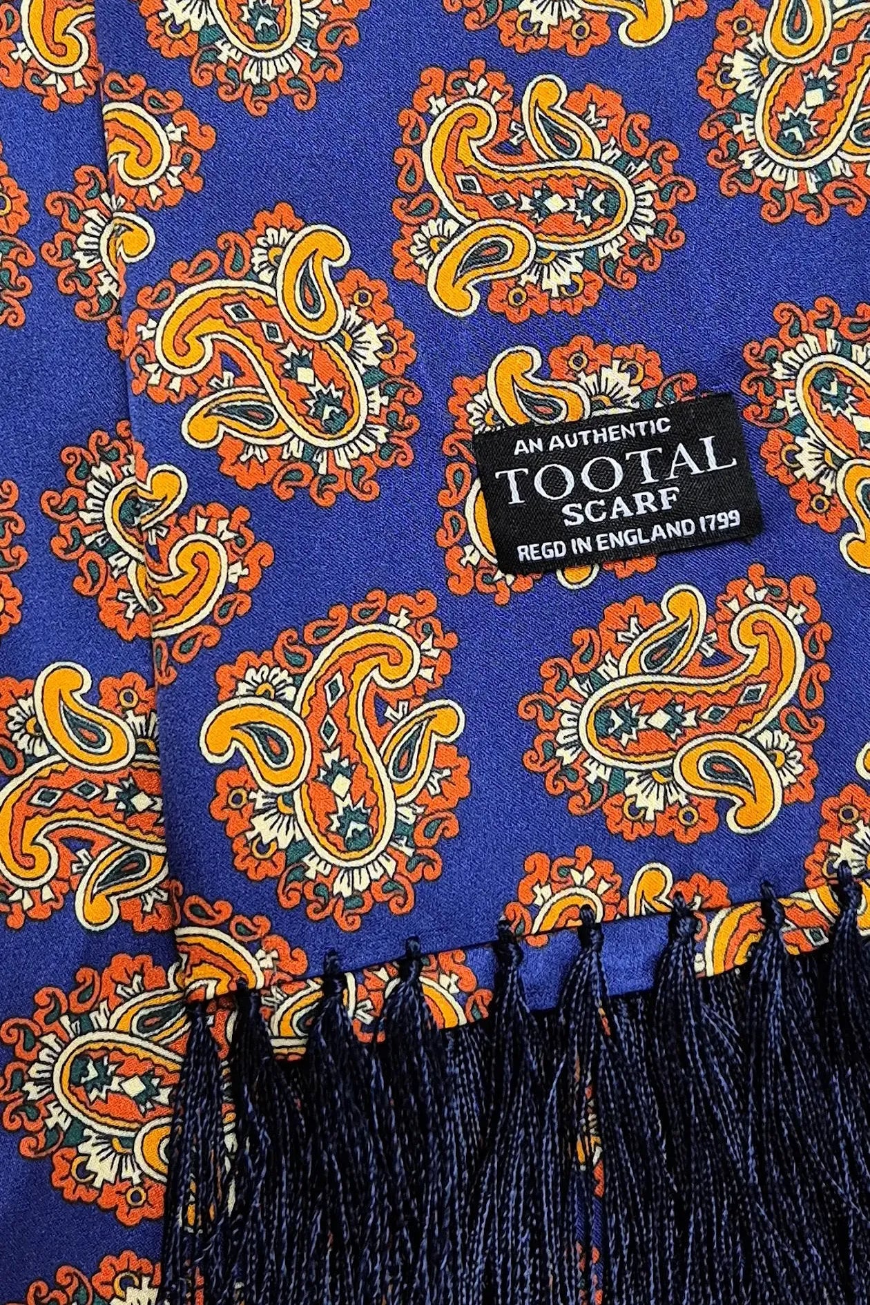 Paisley Navy - Silk Scarf