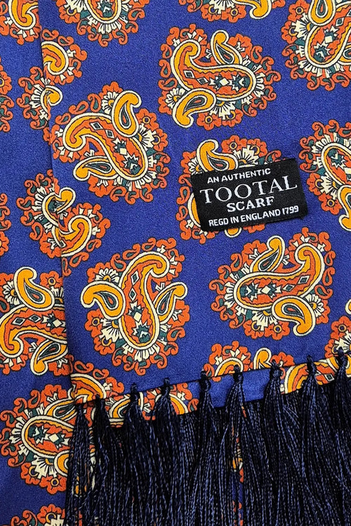 Paisley Navy - Silk Scarf