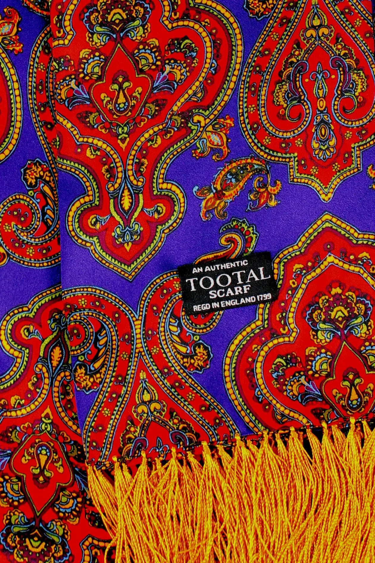 Paisley Navy / Red - Silk Scarf