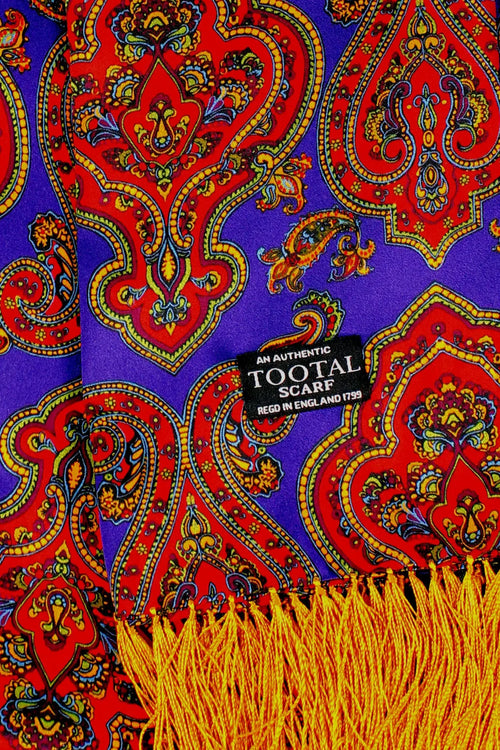 Paisley Navy / Red - Silk Scarf