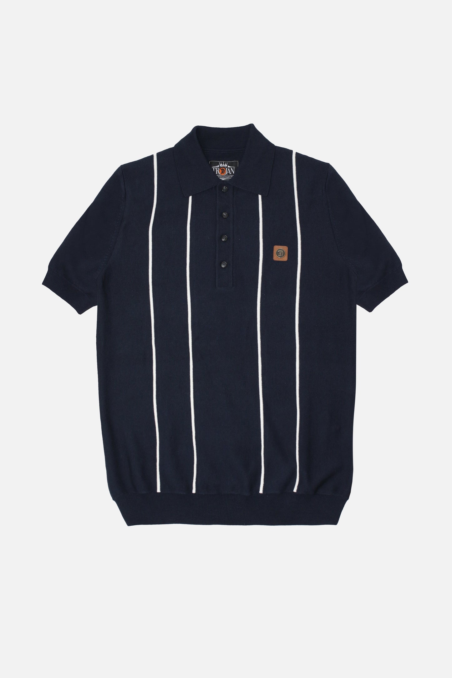 TR/8965 Raised Stripe Navy - Knitted Polo