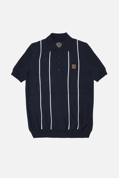 TR/8965 Raised Stripe Navy - Knitted Polo