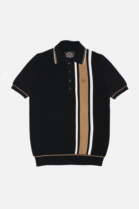 TR/8967 Textured Stripe Black - Polo