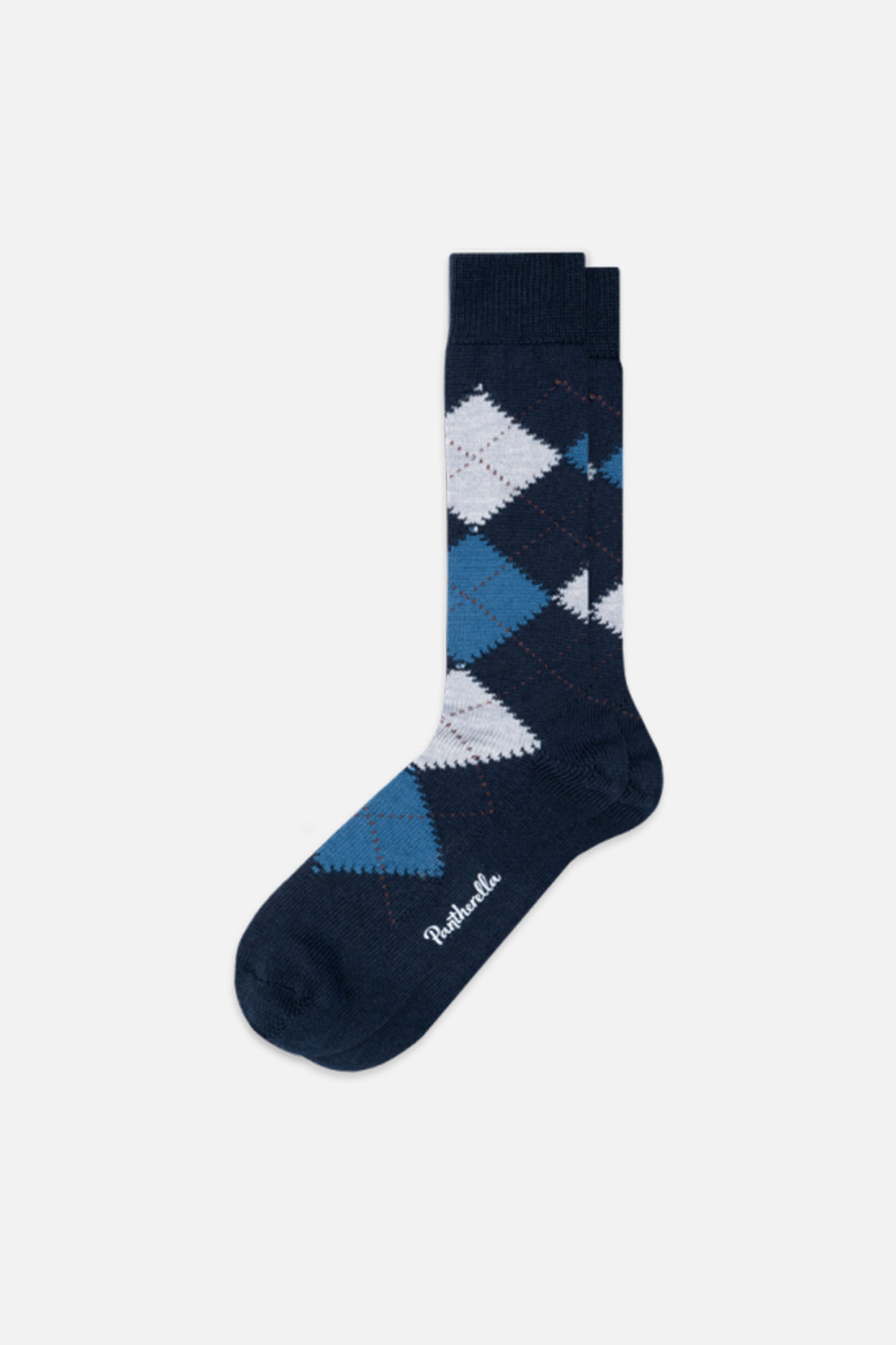 Racton Argyle Marino Wool Navy - Socks