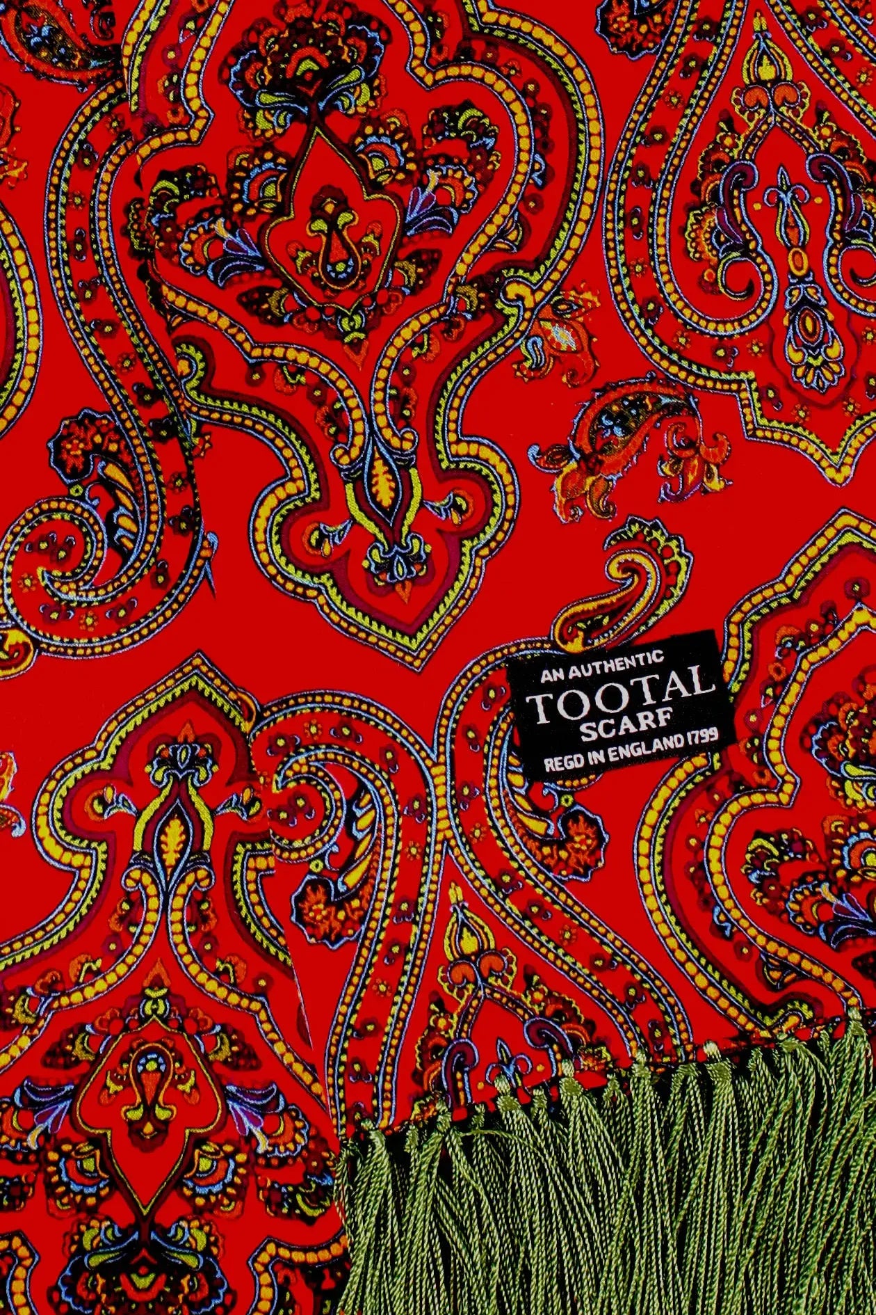 Paisley Red / Gold / Green - Silk Scarf