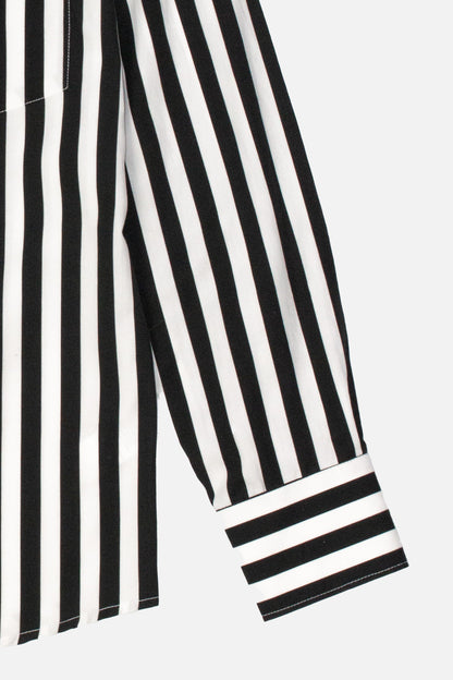 'The Terry' Beagle Collar Black & White Stripe - Shirt
