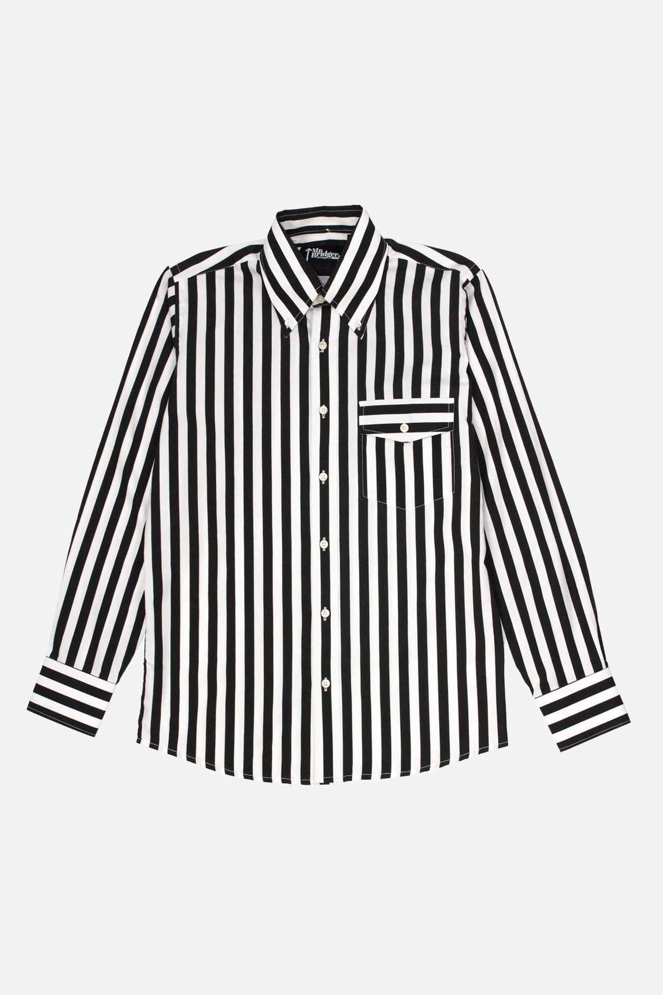 'The Terry' Beagle Collar Black & White Stripe - Shirt