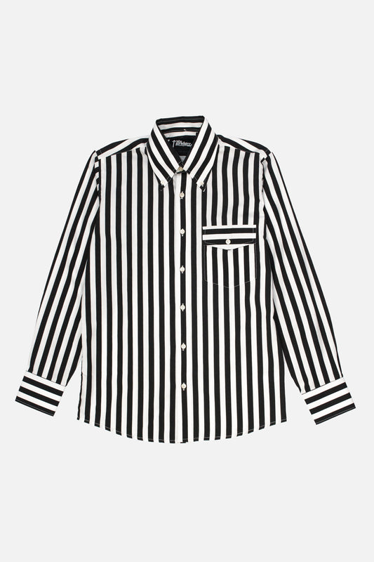 'The Terry' Beagle Collar BD Black & White Stripe - Shirt