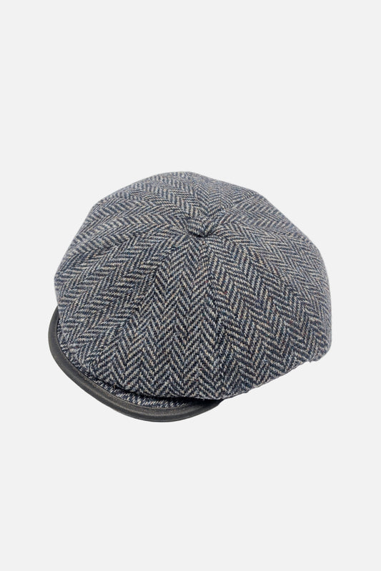 Shelby 2578 Tweed Herringbone Navy Baker Boy - Cap