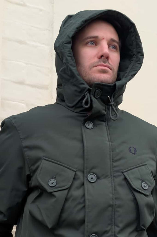 J1315 Court Green Patch Pocket Puffer - Jacket