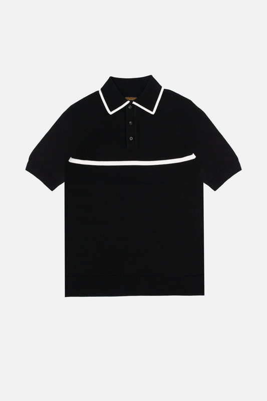 Moran Black / White Trim - Polo Knit