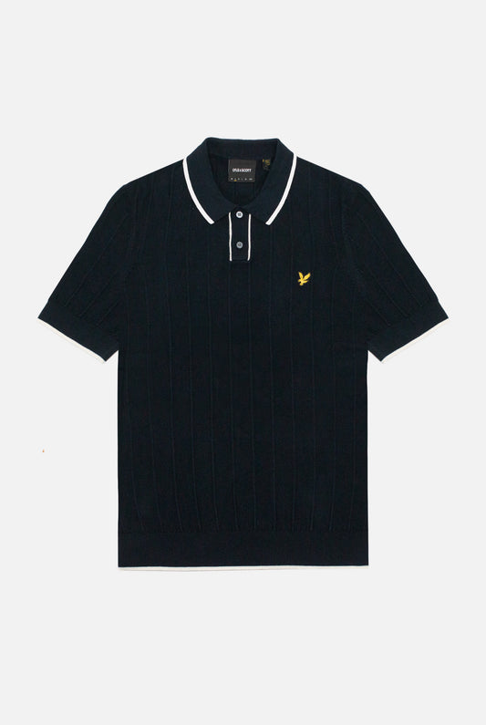 Tipped Pique Dark Navy - Knitted Polo