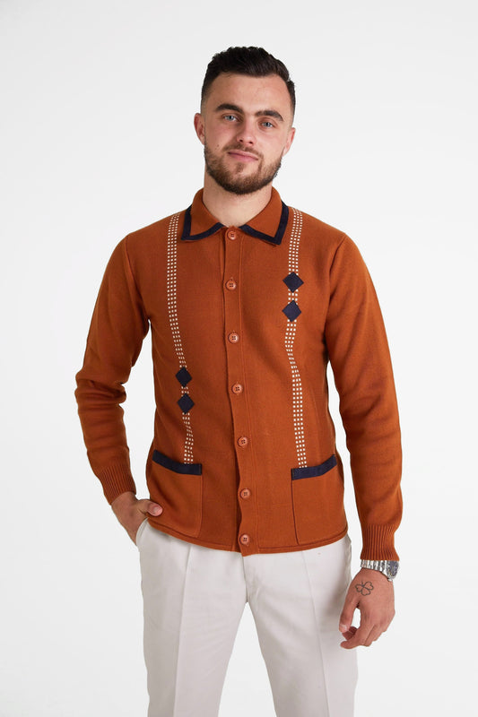 Archive Diamond Santora Toffee Long Sleeve - Polo Knit