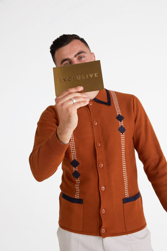 Archive Diamond Santora Toffee Long Sleeve - Polo Knit