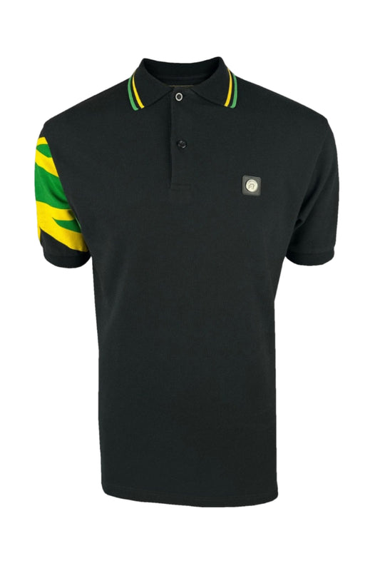 Flag Sleeve Pique Black - Polo