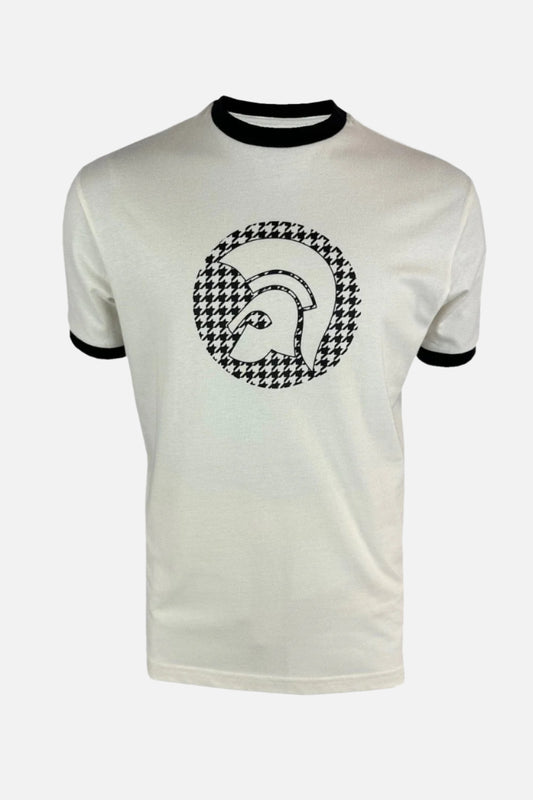 TR/8989 Houndstooth Logo White - T-Shirt