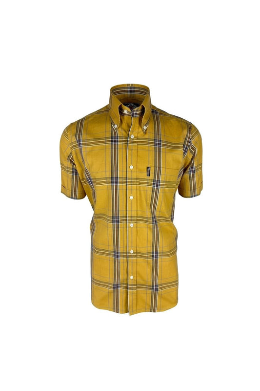 Large Check Mustard Button Down - Shirt