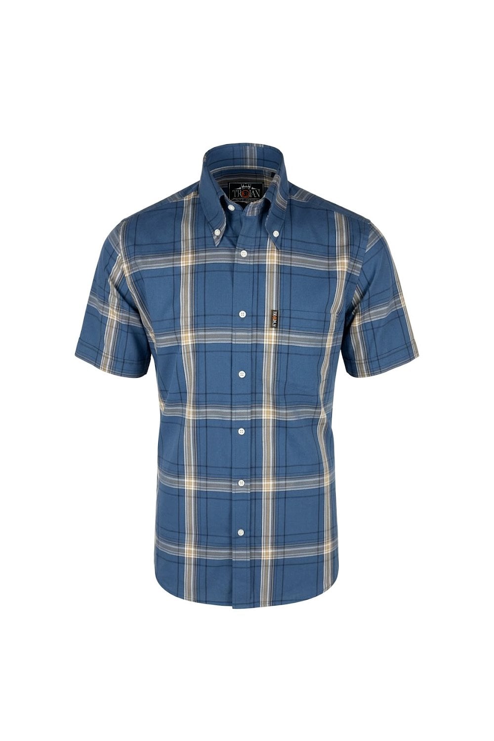 Large Check Cobalt Button Down - Shirt