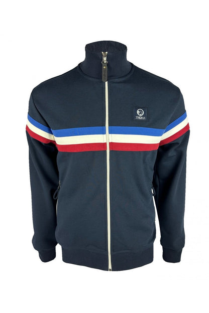 Trojan Navy Retro Stripe - Track Top