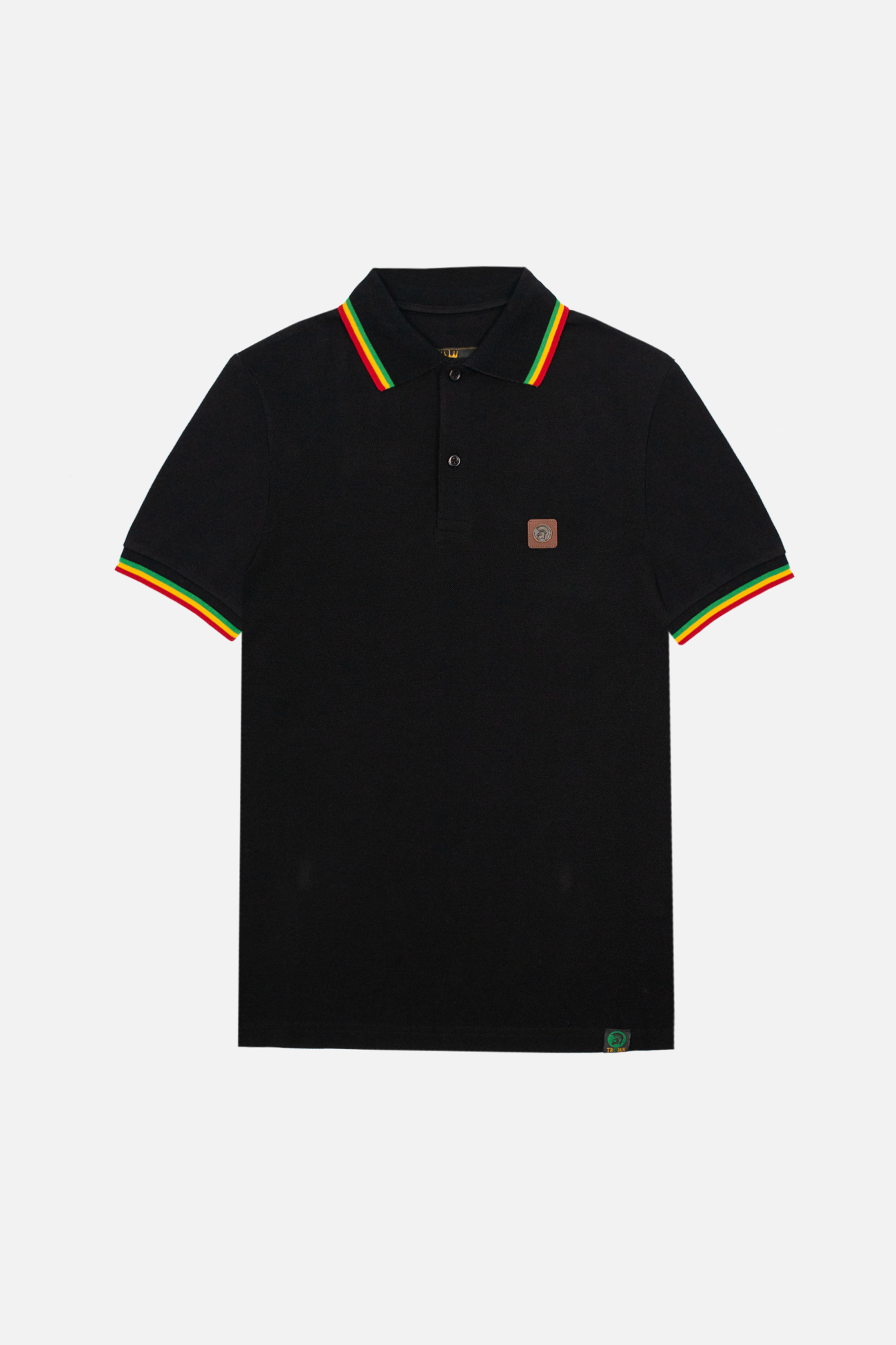 TC/1041 Three Colour Tipped Pique Black - Polo