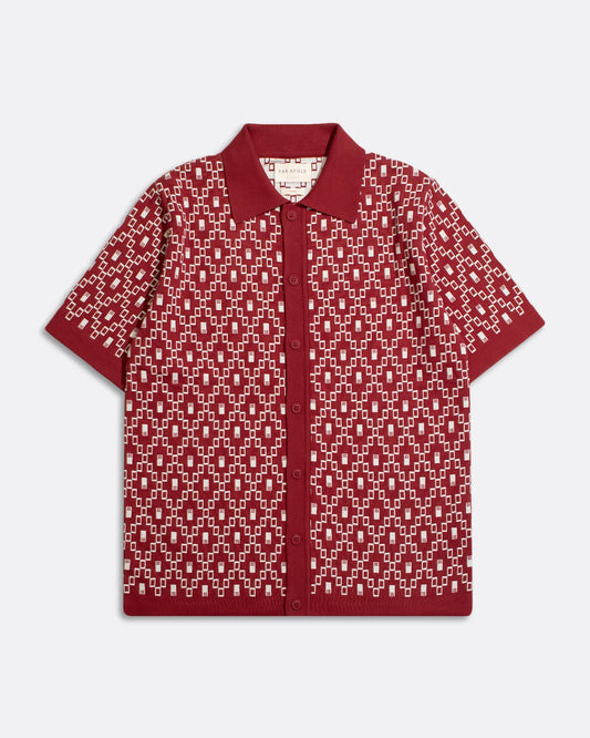 Zigger Deep Red Diamantes Knit - Cardigan